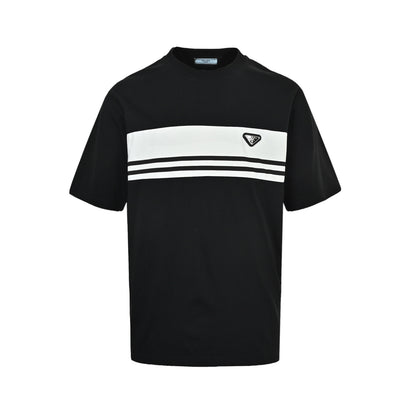 Prada striped patchwork triangle short sleeves