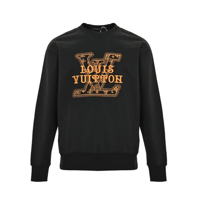 Louis Vuitton 25Fw embroidered letter logo crew neck sweatshirt
