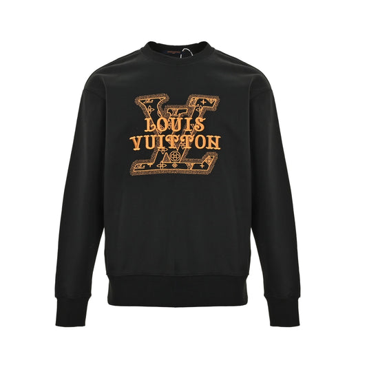 Louis Vuitton 25Fw embroidered letter logo crew neck sweatshirt