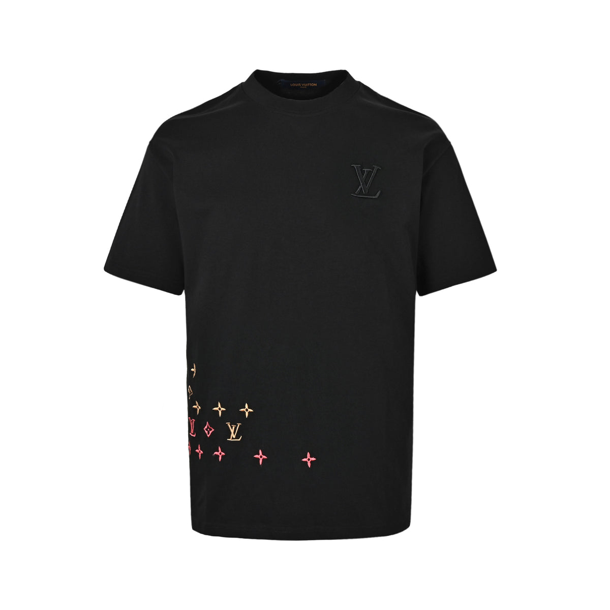 Louis Vuitton hem three-flower embroidery round neck short sleeves
