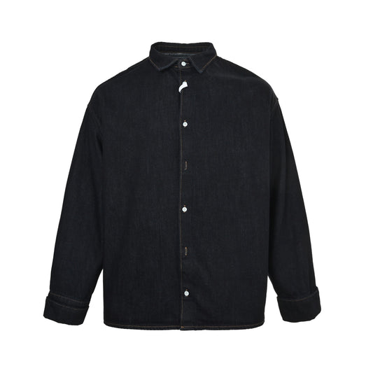 Prada 25Fw denim shirt jacket with small label on the back