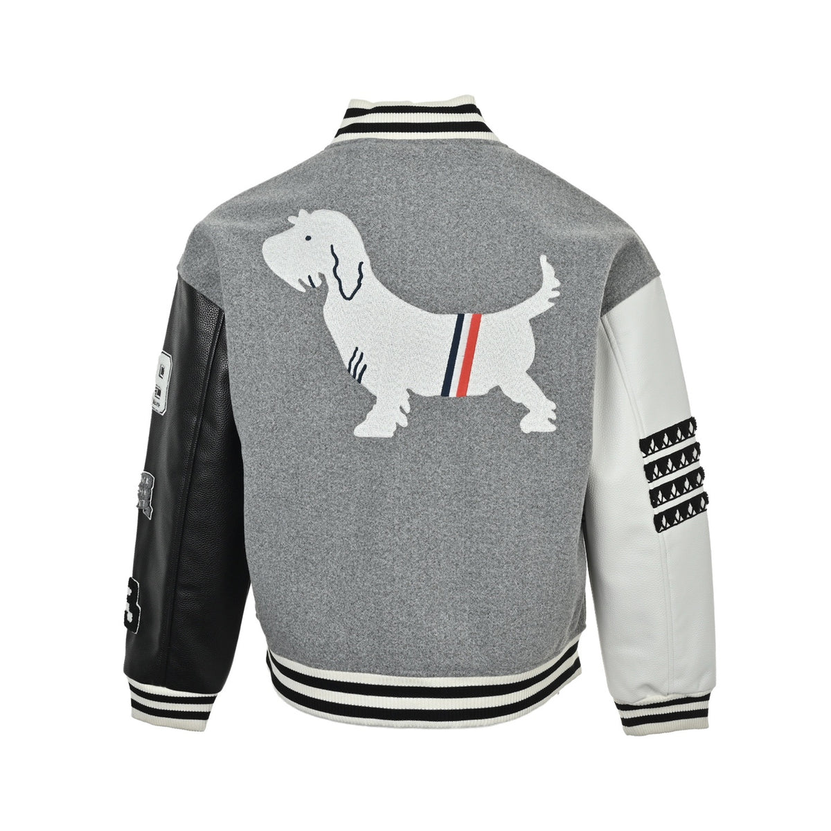 Thom Browne/Thom Brown multi-element embroidered four-bar baseball jacket jacket