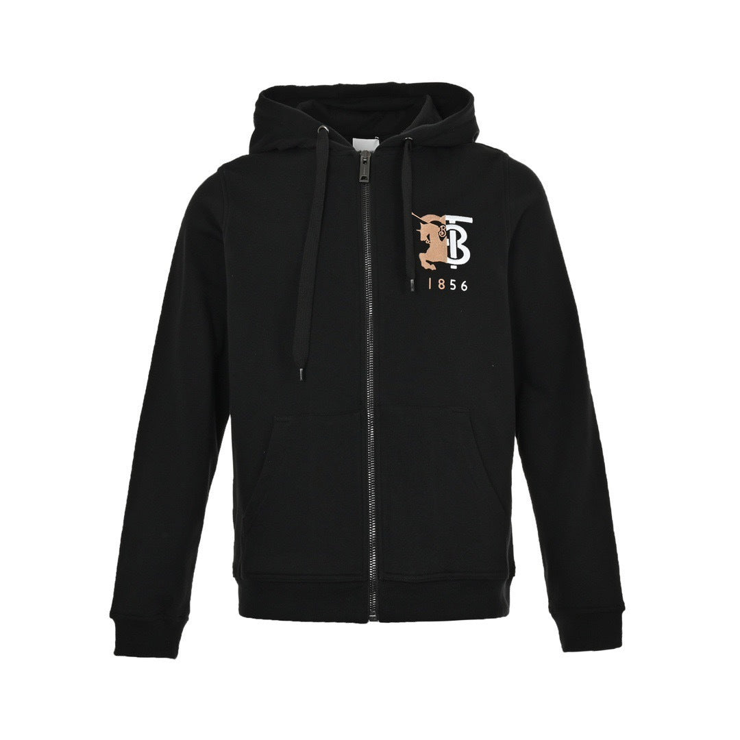 Burberry 23Fw embroidered war horse logo zipper sweatshirt jacket