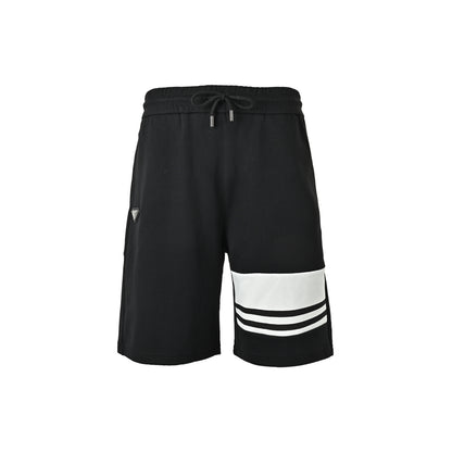 Prada hem striped patchwork triangle shorts