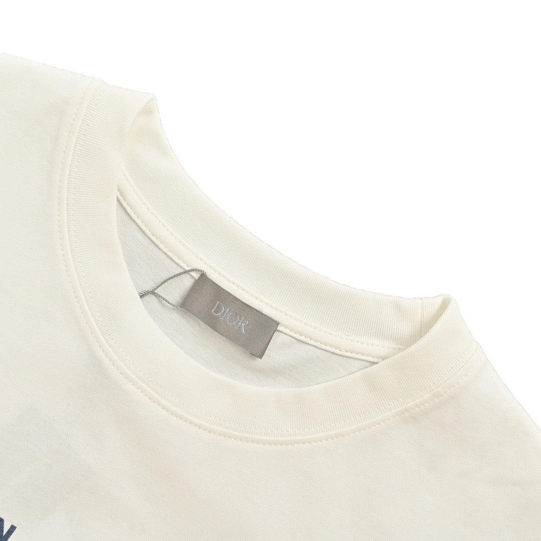 Dior 24ss patch embroidered letter short sleeves