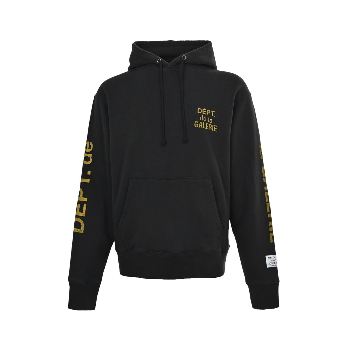 GALLERY DEPT mottled yellow French print hooded sweatshirt