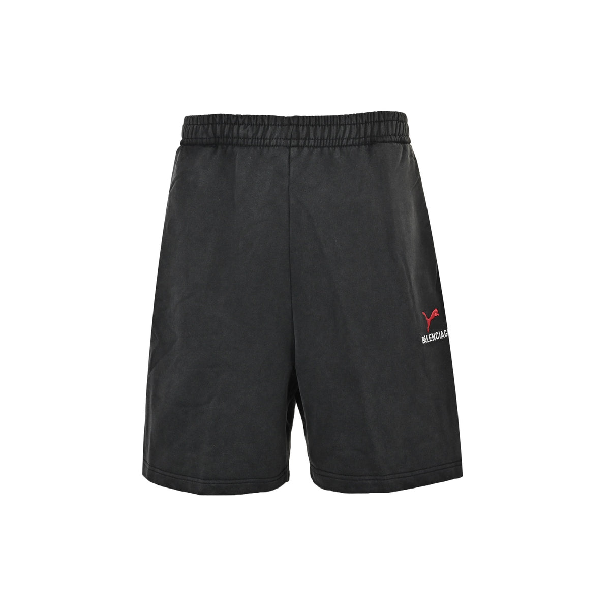 Balenciaga Puma joint embroidered logo washed shorts