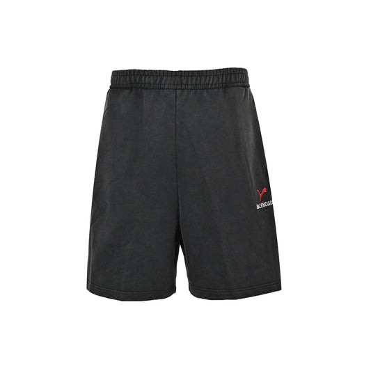Balenciaga Puma joint embroidered logo washed shorts