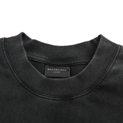 Balenciaga 26ss smoke blurred logo printed short sleeves