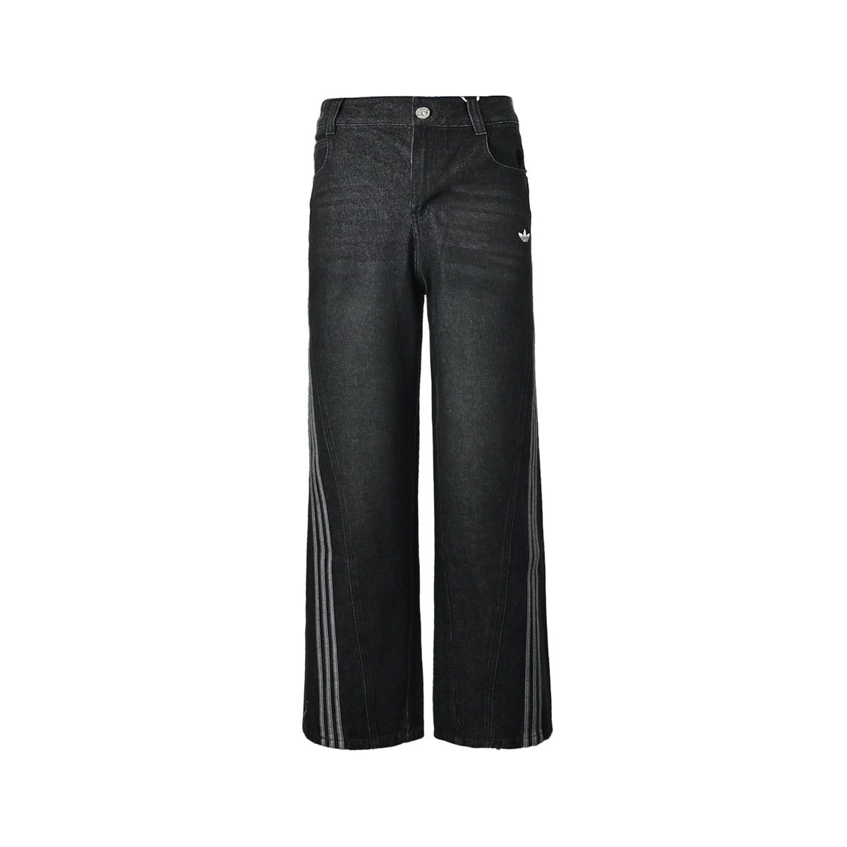 Adidas clover embroidered webbing jeans