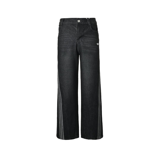 Adidas clover embroidered webbing jeans