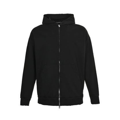 Balenciaga/Balanciaga 25Fw reverse letter embroidered zipper hooded jacket on the back