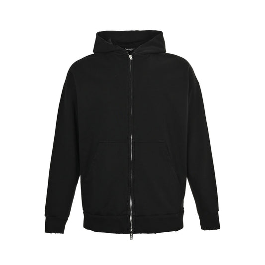 Balenciaga/Balanciaga 25Fw reverse letter embroidered zipper hooded jacket on the back
