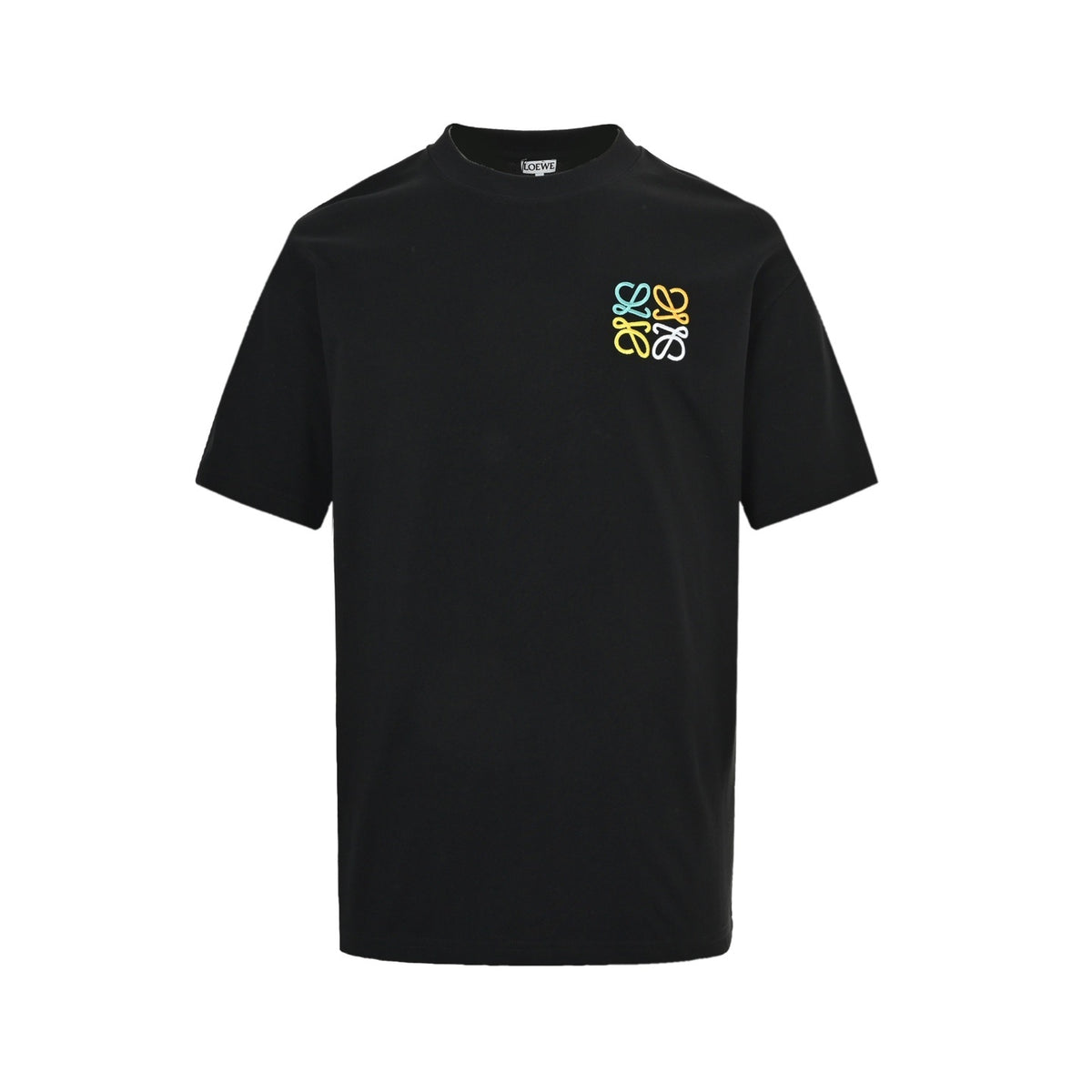 Loewe/Luo Yiwei 26ss contrasting color embroidered letter logo short sleeves