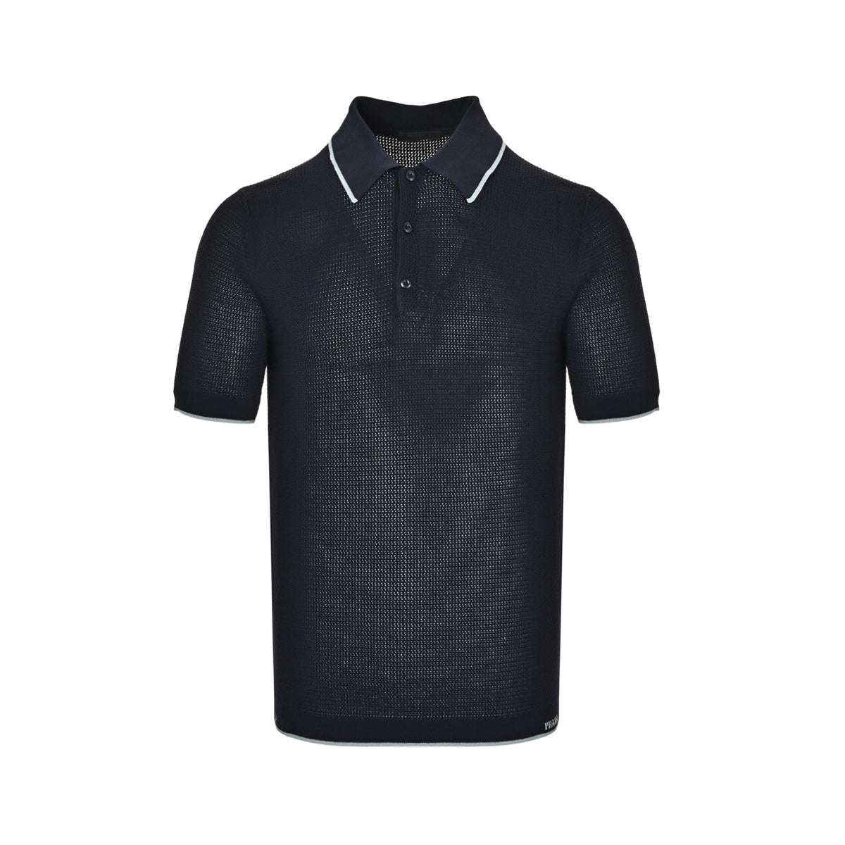 Prada logo mesh knitted Polo short sleeves