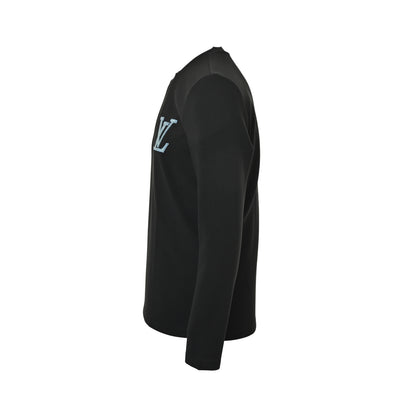 Louis Vuitton 25ss classic embroidered logo long-sleeved T-shirt on the chest