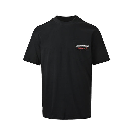 Chrome Hearts/Chrome Heart vertical flag print round neck short sleeves