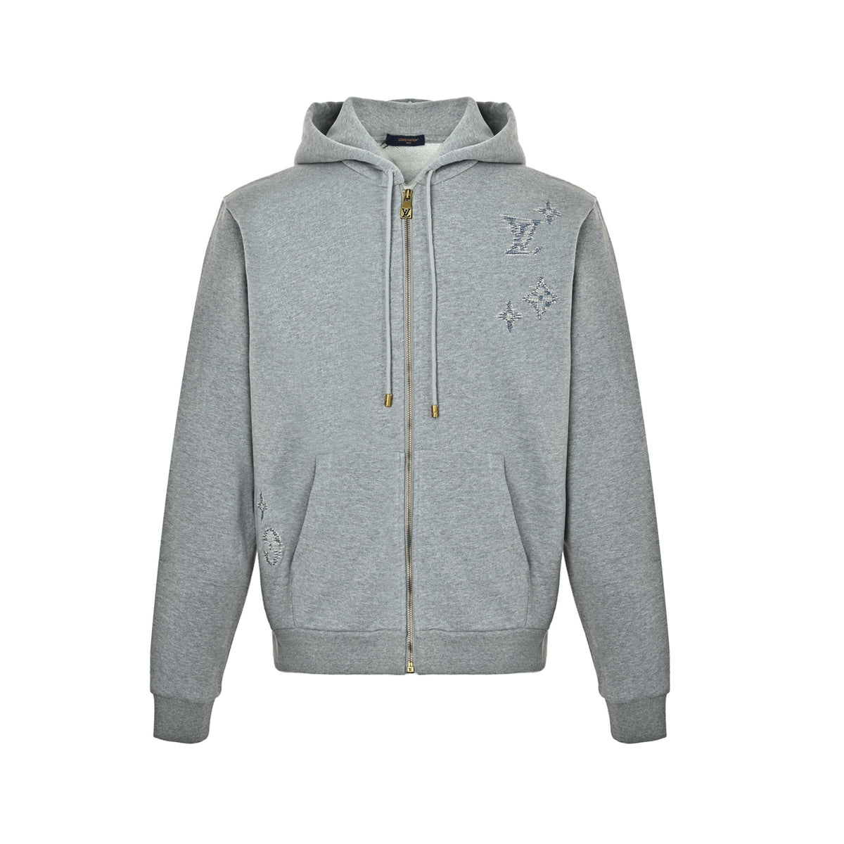 Louis Vuitton sketch embroidered zipper hooded sweatshirt jacket
