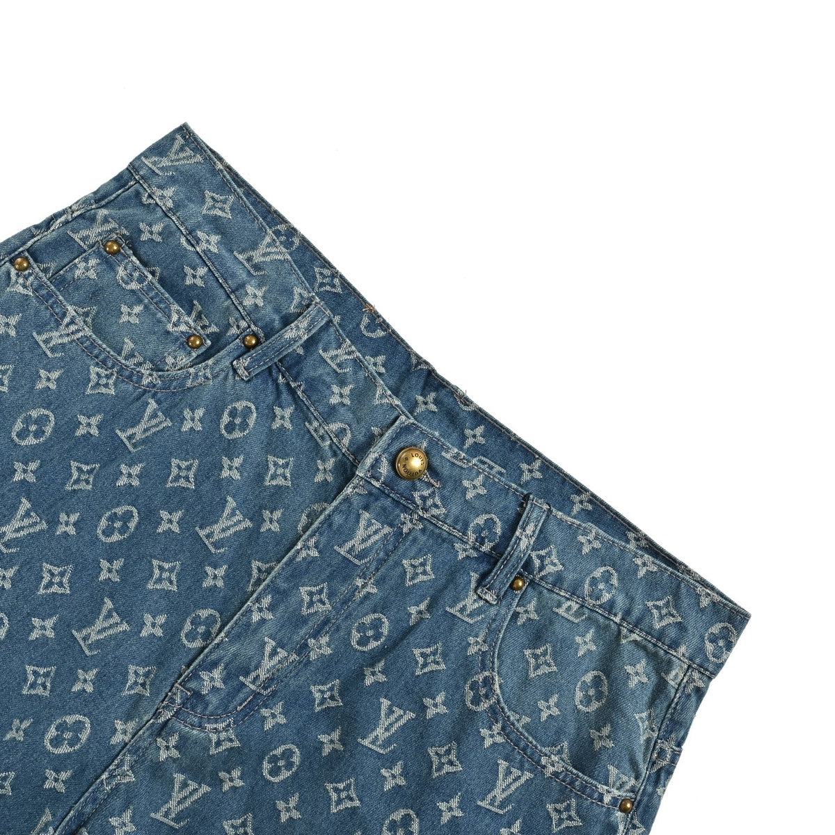 Louis Vuitton all-over printed denim shorts