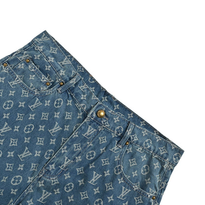 Louis Vuitton all-over printed denim shorts