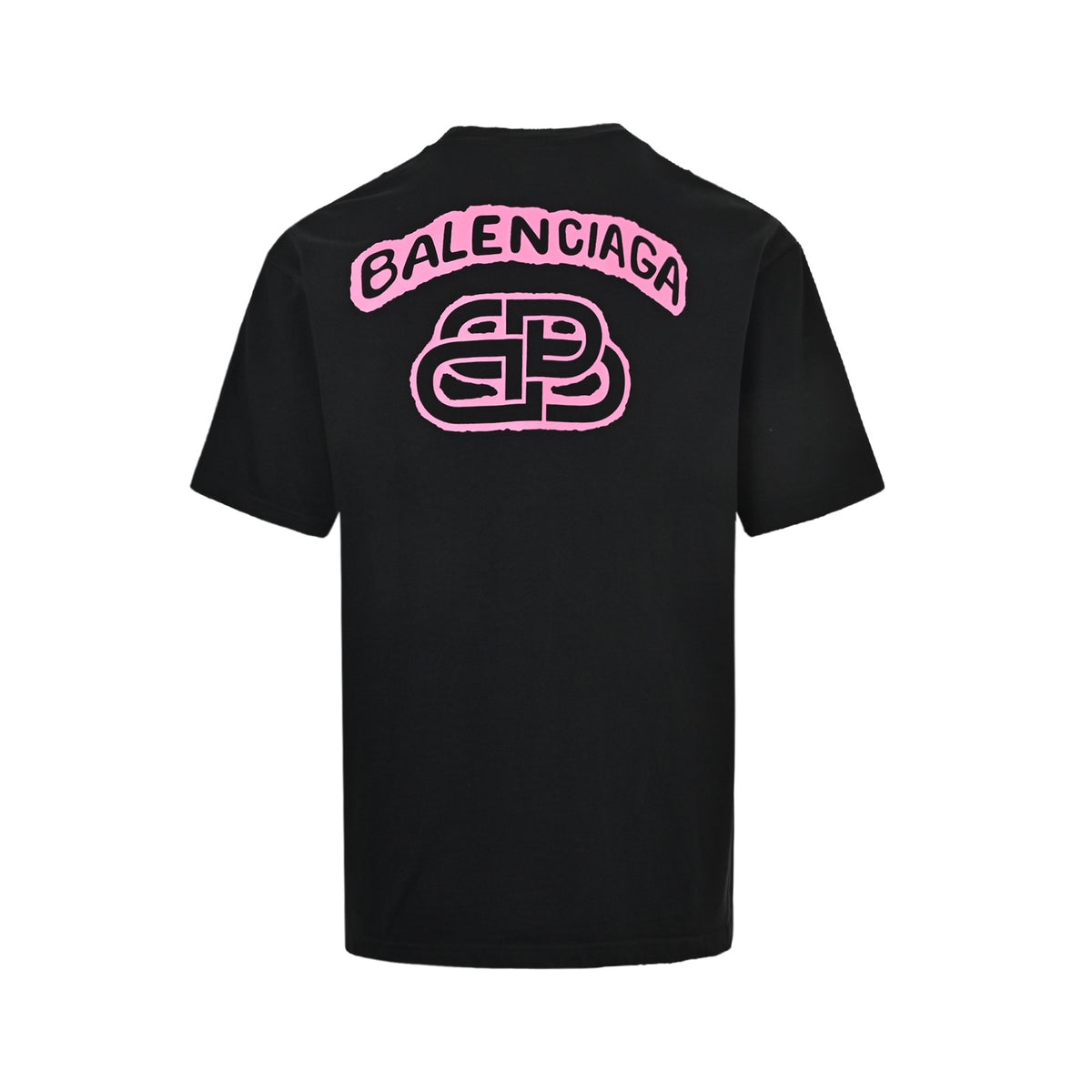 Balenciaga lock letter graffiti printed hole short sleeves