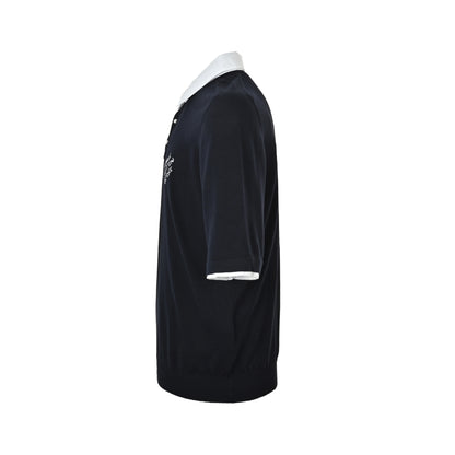 Louis Vuitton white collar button knitted Polo short sleeves
