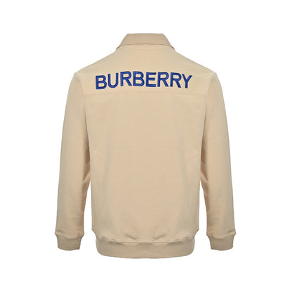 Burberry war horse embroidered half-zip lapel sweatshirt