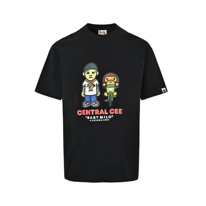 Bape 26ss little monkey cycling printed short sleeves
