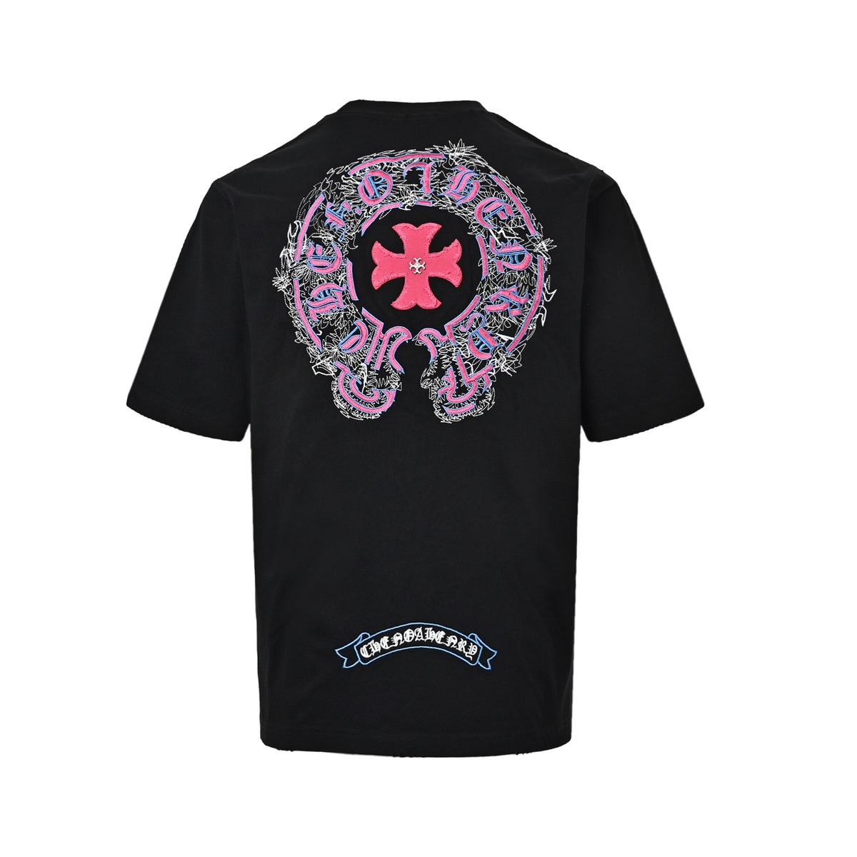 Chrome Hearts/Chrome Heart Heavy Industry Mottled Horseshoe Cross Patch Embroidered Short Sleeves