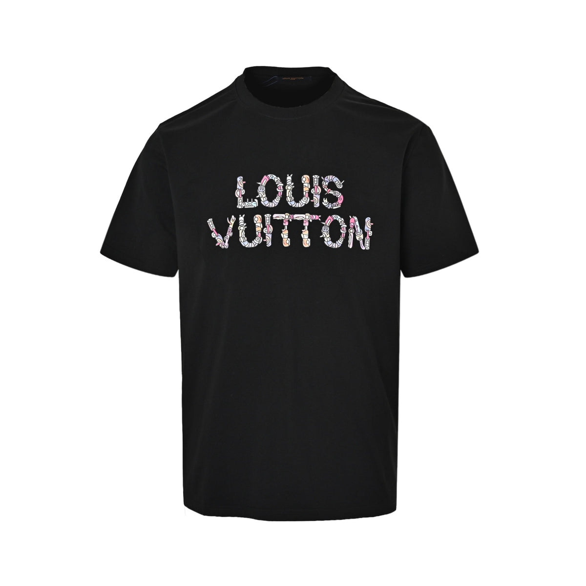 Louis Vuitton mechanical color label logo printed short sleeves