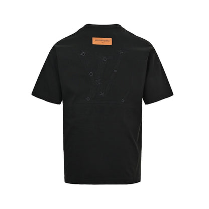 Louis Vuitton 26ss short sleeves with dark logo embroidery on the front and back