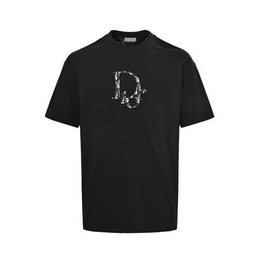 Dior old flower patch embroidered short sleeves