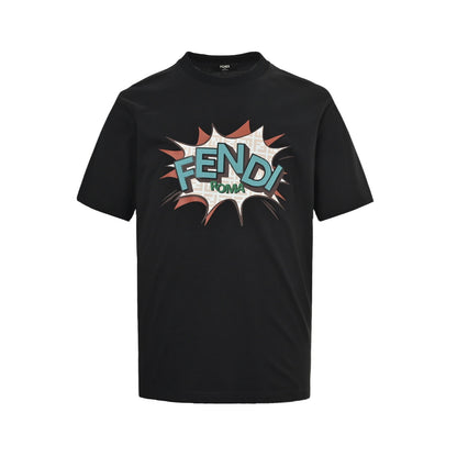 Fendi 26ss explosion letter logo printed short sleeves