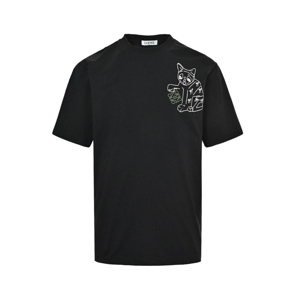 Loewe & Louis Wain ceramic vase cat line round neck short sleeves