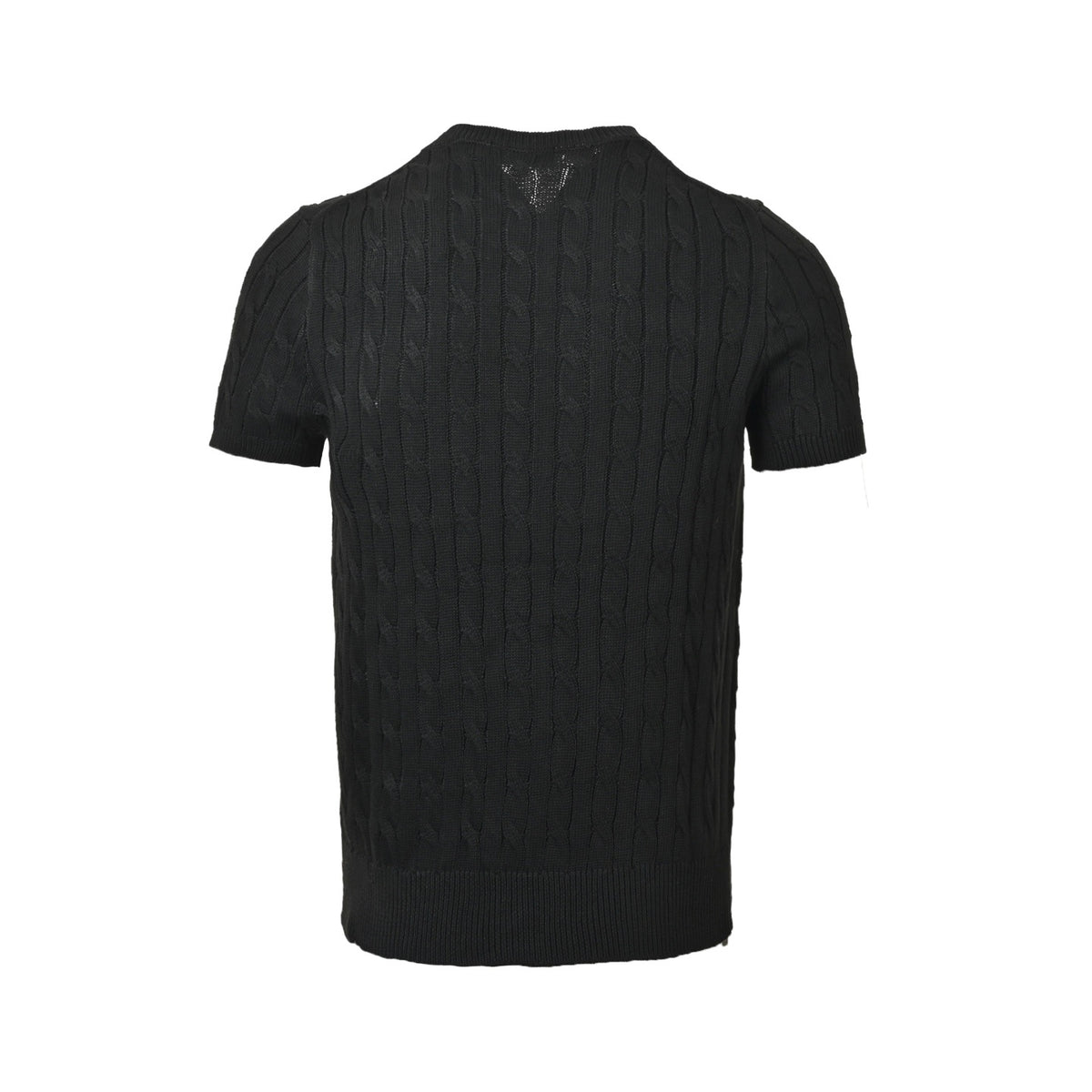 Ralph Lauren horse logo embroidered cable knit short sleeves