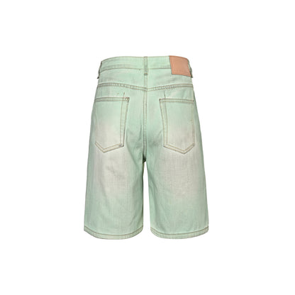 Acnestudios 1981M25ss distressed luminous mud-dyed denim shorts