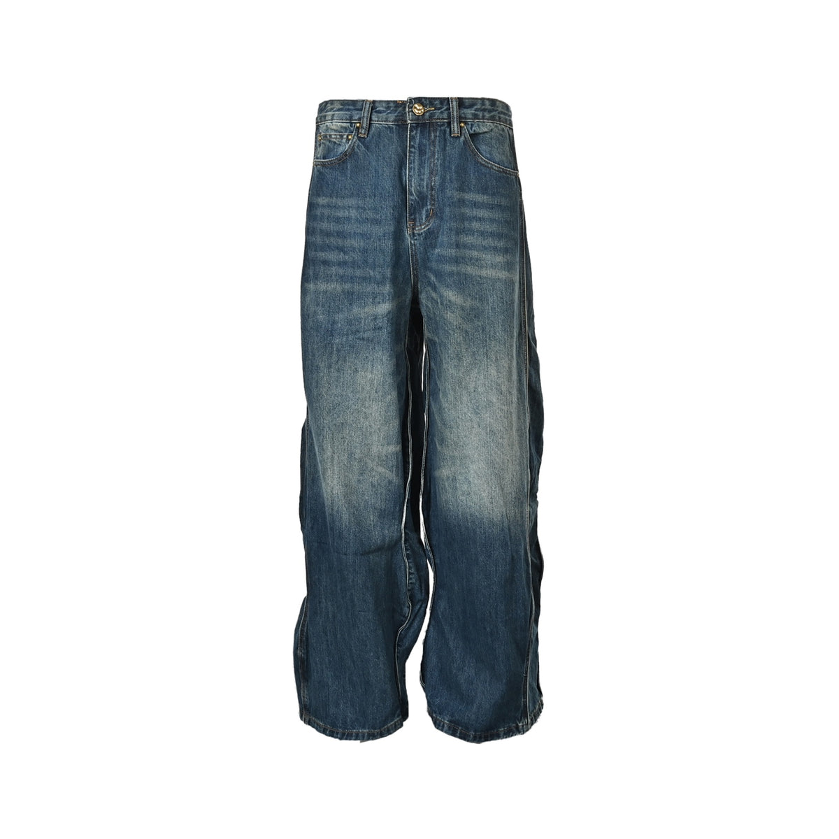 Louis Vuitton 25Fw wavy line washed jeans