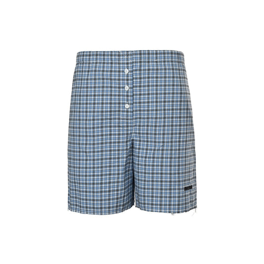 Miu Miu embroidered small logo plaid shorts