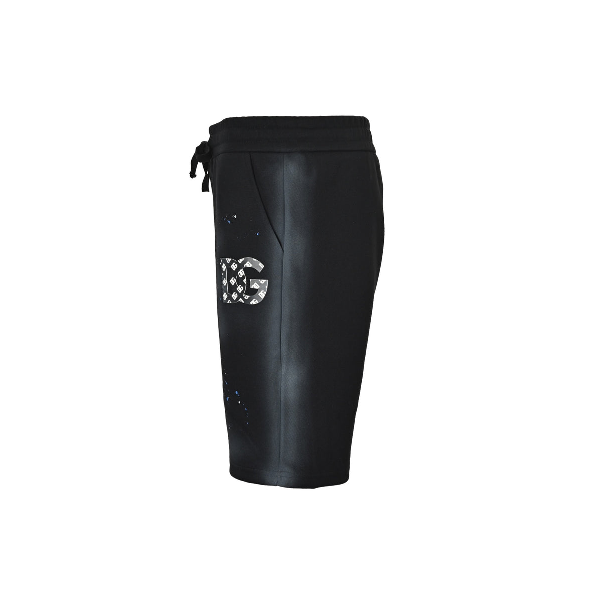 DG/Dolce & Gabbana laminated logo distressed shorts