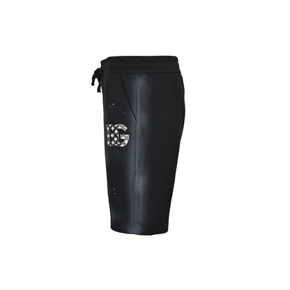 DG/Dolce & Gabbana laminated logo distressed shorts