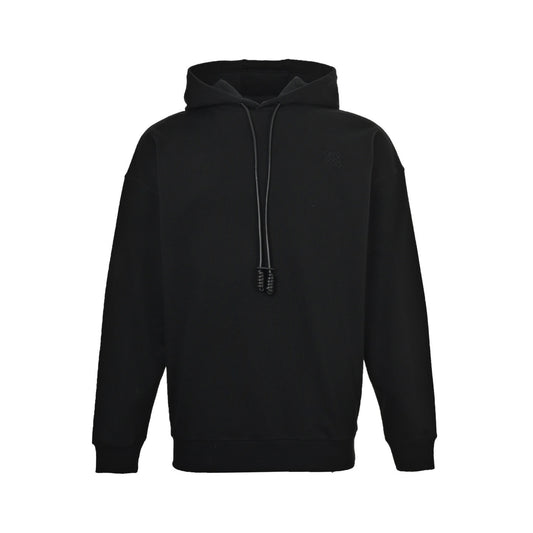 Loewe/Luo Yiwei 24Fw leather drawstring embroidered logo hooded sweatshirt