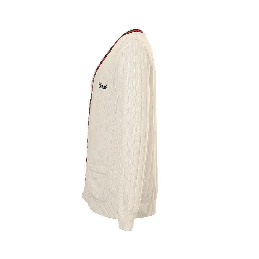Gucci 24Fw signature letter embroidered cardigan sweater