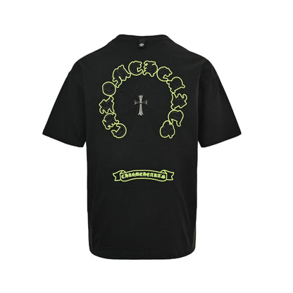 Chrome Hearts patch embroidered letter hardware cross short sleeves
