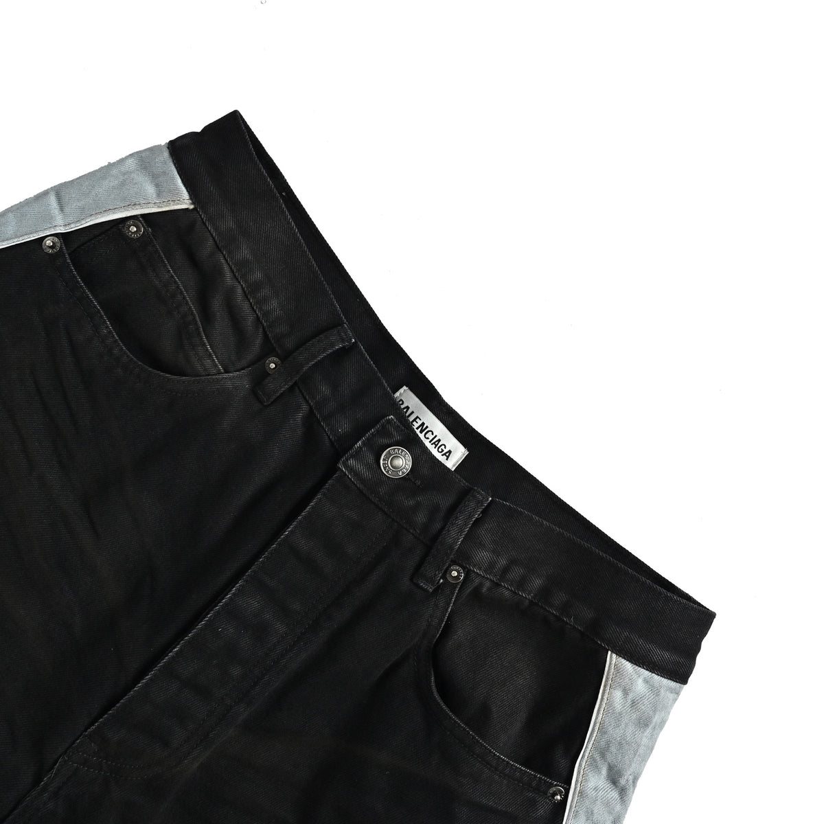 Balenciaga double-ring denim cropped shorts
