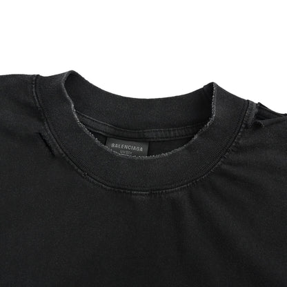 Balenciaga foam printed washed hole short sleeves