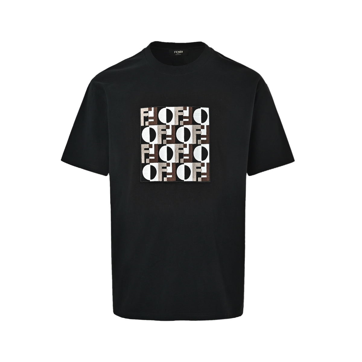 Fendi heavy double F square embroidered short sleeves