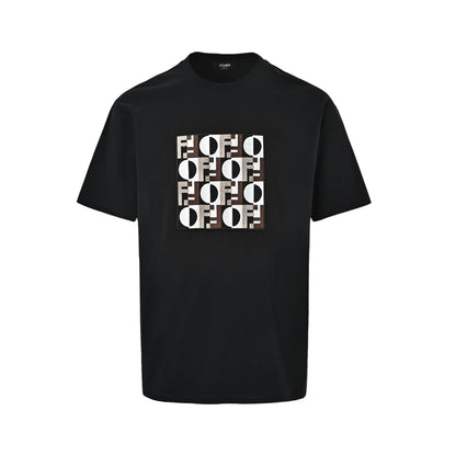 Fendi heavy double F square embroidered short sleeves
