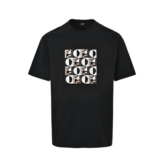 Fendi heavy double F square embroidered short sleeves