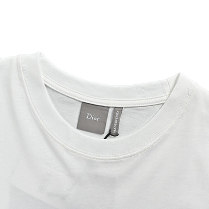 Dior small daisy embroidered round neck short sleeves