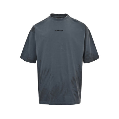 Balenciaga distressed embroidered hand-painted short sleeves